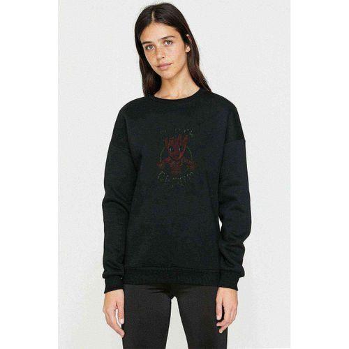 I Am Groot Sarmaşık Baskılı Siyah Kadın Sweashirt