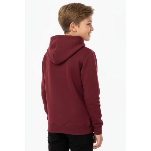 Erkek Çocuk Bordo Kapüşonlu Cepli 3 İplik  Sweatshirt BGL-ST05002