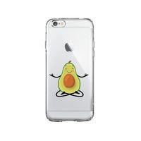 iPhone 6 Yogacı Avokado Desenli Premium Şeffaf Silikon Kılıf