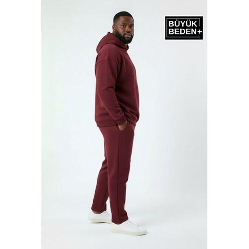 Erkek Büyük Beden Kapşonlu ince Sweatshirt SPR24BSW57