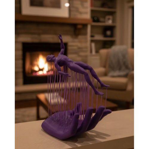 3d El İnsan Figürü Mor Modern Masa Üstü Ev Ve Ofis Dekoru