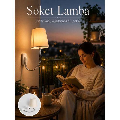 Priz Lambası Esnek Kollu Yatak Başı Aydınlatma