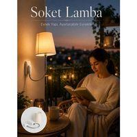 Priz Lambası Esnek Kollu Yatak Başı Aydınlatma
