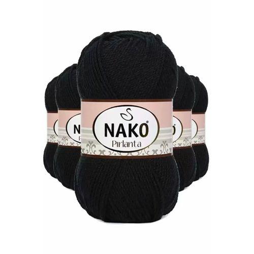 5 Adet Pırlanta Amigurumi El Örgü İpi Yünü Siyah 217 - nako mudanis