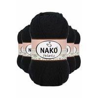5 Adet Pırlanta Amigurumi El Örgü İpi Yünü Siyah 217 - nako mudanis