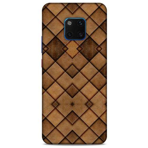 Huawei Mate 20 Pro Kılıf Patchwork (26) Tpu Silikon Kılıf Açık Kahverengi