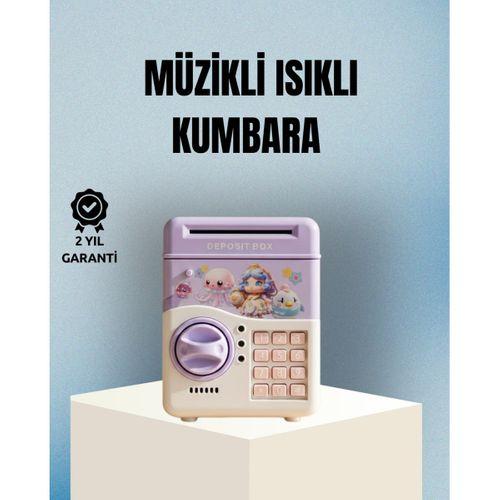 Işıklı Sesli Şifreli Otomatik Para Çeken Kumbara Mor