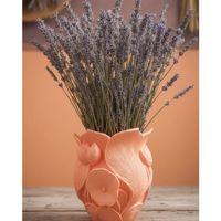 Turuncu Çiçek Desenli 3d Dekoratif Vazo Modern Masaüstü Aksesuar