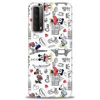 Huawei P Smart 2021 Kılıf HD Baskılı Kılıf - Mickey Şehirde + Tam Ekran Koruyucu