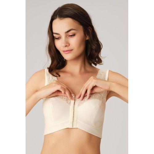 Balensiz Desteksiz Dolgusuz Geniş Askılı Toparlayıcı Önden Açılan Sırt Destekli Küçültücü Sütyen Ten