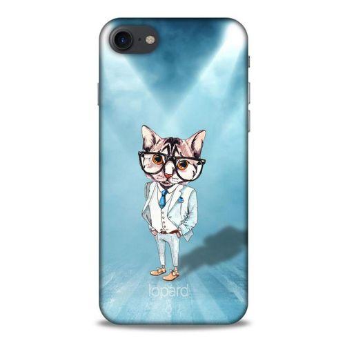 Apple Iphone 7 Kılıf FunnyMaX (40) Fit Silikon Kılıf Açık Mavi Kedi