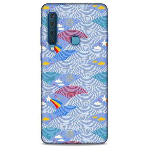 Samsung Galaxy A9 2018 Kılıf Pastel Renkler (2) Kabı Mor Beyaz