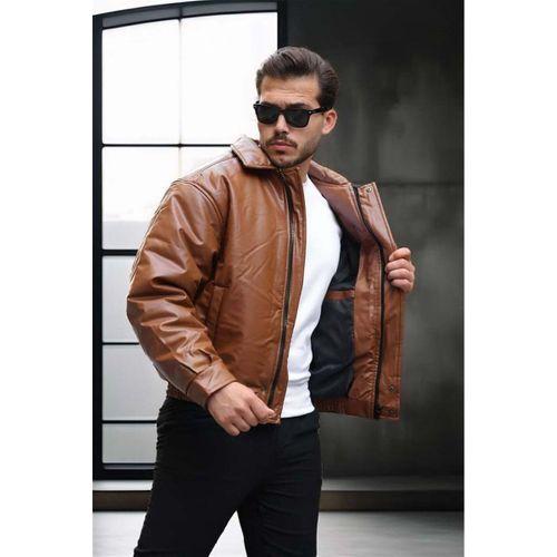 Oversize Premium Deri Ceket/Mont - Taba