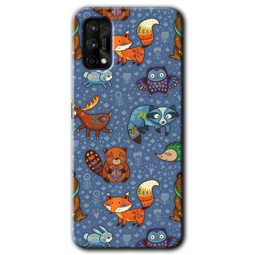 Realme 7 Pro Kılıf HD Desen Baskılı Arka Kapak + Temperli Cam - Animals Funny