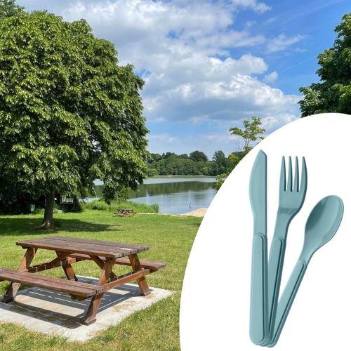 Kendiliğinden Kutulu Hijjenik Plastik Piknik Tipi Çatal Kaşık Bıçak Seti