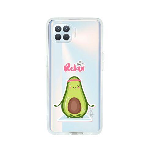Oppo Reno 4 Lite Relax Avocado Desenli Premium Şeffaf Silikon Kılıf