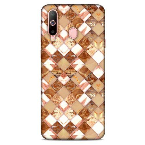 Mermer Desenli (24) Tema Darbe Emici Kılıf Kestane Samsung Galaxy A60 Kılıf