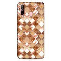 Mermer Desenli (24) Tema Darbe Emici Kılıf Kestane Samsung Galaxy A60 Kılıf