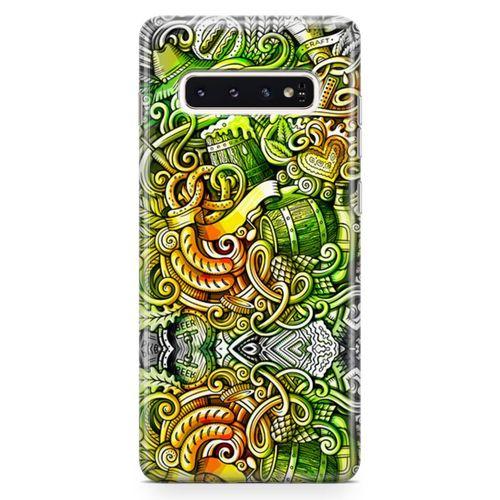 Samsung Galaxy S10 Kılıf Gece Yaşamı Doodle Arka Kapak Koruma Desenli Full Koruyucu