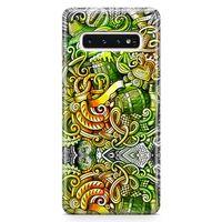 Samsung Galaxy S10 Kılıf Gece Yaşamı Doodle Arka Kapak Koruma Desenli Full Koruyucu