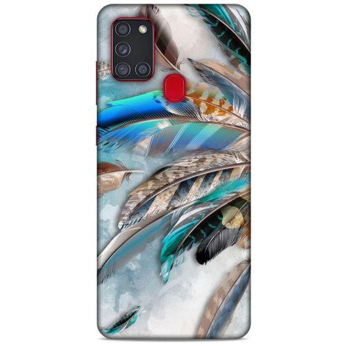 Samsung Galaxy A21s Kılıf Desenli Özel Seri Tüyler (30) Silicone Case