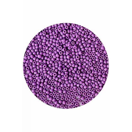 Mor Renk 4 mm Yaklaşık 220 adet/20 gram Cam Boncuk Oya Yazma Bileklik ve Kolye