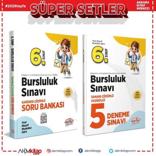 Editör Yayınları 6. Sınıf Bursluluk Sınavı Soru Bankası ve Deneme Seti 2 Kitap