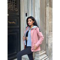 Kadın Ek Parça Kapüşon Kol Arma Detay Gabardin Ceket