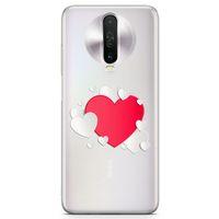 Xiaomi Redmi K30 5G Kılıf Üç Boyutlu Kalpler Arka Kapak Koruma Desenli Full Koruyucu