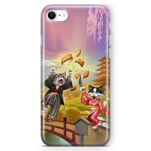Apple iPhone SE 2020 Kılıf Geyşa Kediler Arka Kapak Koruma Desenli Full Koruyucu