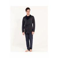 Erkek Lacivert Robdeşambr Pijama Damat Seti 12004 Us 3'lü