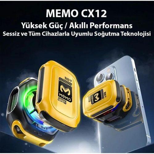 MEMO CX12 Yarı İletken Telefon Soğutucu Fan 2000mAh Manyetik Bağlantı Dijital Ekran RGB Işıklı