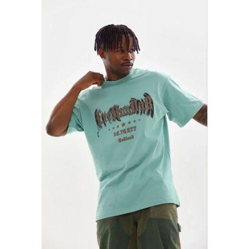 Erkek Baskılı T-Shirt Kısa Kol Bisiklet Yaka Regular Fit Rahat Kalıp Günlük Tişört - Mint Yeşili