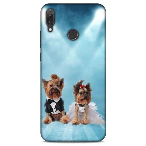 Huawei Y9 2019 Kılıf Köpek Kıyafetleri (18) Telefon Kılıfları Yorkshire Gömlek Papyon