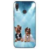 Huawei Y9 2019 Kılıf Köpek Kıyafetleri (18) Telefon Kılıfları Yorkshire Gömlek Papyon