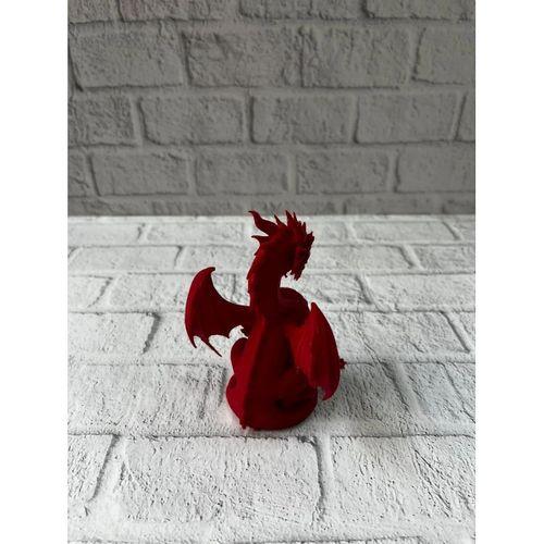 12 Cm Kırmızı Ejderha Figürü Koleksiyonluk Dekoratif Biblo