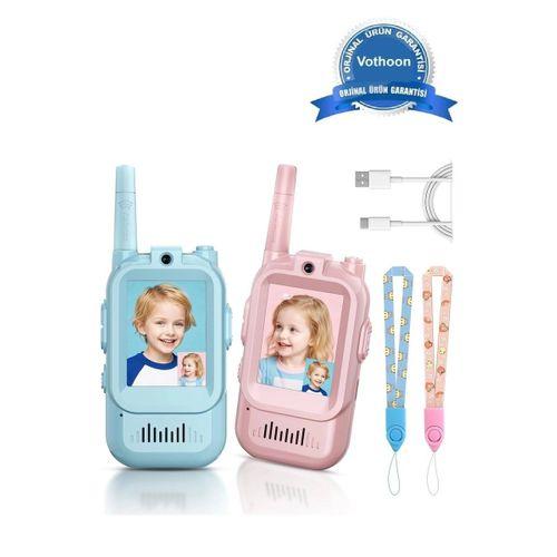 Çocuklar Için Görüntülü Telsiz Konuşma Özellıklı El Telsizi Şarj Edılebılır 50 Mt Menzil Wifi Gerektirmez
