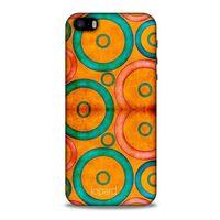Apple Iphone 5S Kılıf Pastel Renkler (39) Liquid Crystal Kılıf Turuncu Yeşil