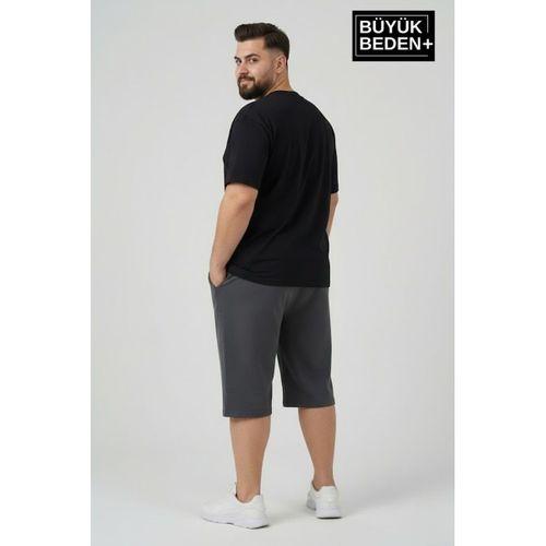 Büyük Beden Erkek 2’li Kapri Şort Rahat Kalıp Seti 3XL-6XL  SPR26BSR591+2