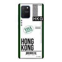 Samsung Galaxy 10 Lite Kılıf Uçak Bileti Hong Kong Arka Kapak Koruma Desenli Full Koruyucu