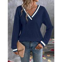 Kadın Uzun Kollu V Yakalı Waffle Bluz