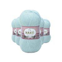 5 Adet Angora Lüks El Örgü İpi Saraylı Mint 10471