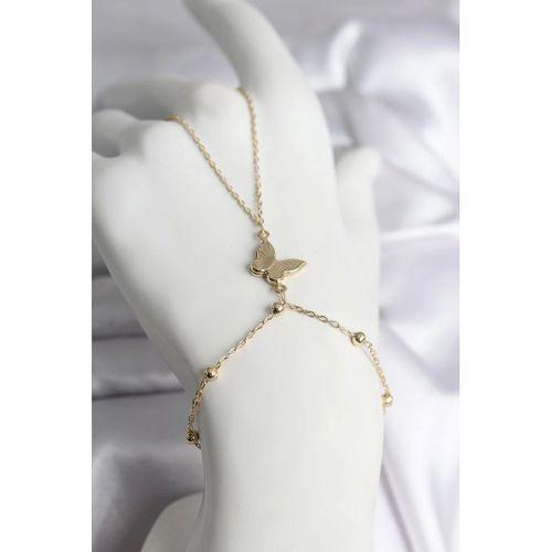 316L Çelik Gold Renk Kelebek Model Kadın Şahmeran