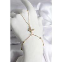 316L Çelik Gold Renk Kelebek Model Kadın Şahmeran