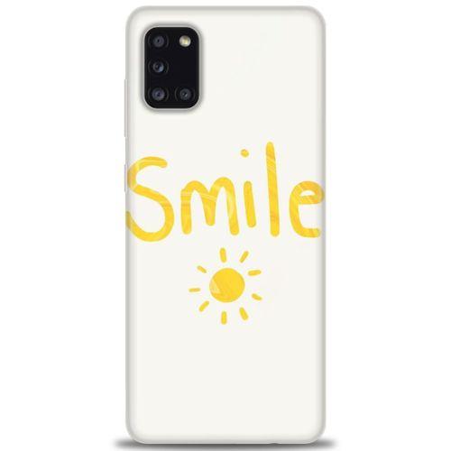 Samsung Galaxy A31 Kılıf HD Baskılı Kılıf - Smile Güneş + Tam Ekran Koruyucu