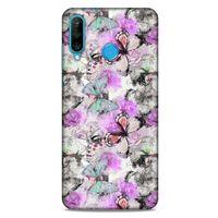 Huawei P30 Lite Kılıf Kelebek Etkisi (15) Antişok Kılıf Mor Beyaz