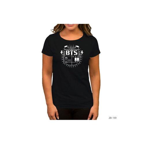 BTS Sheild Logo Siyah Kadın Tişört