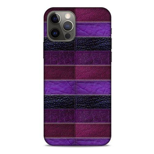 Apple iPhone 12 Pro Kılıf Patchwork (14) Lansman Kılıf Mor Bordo