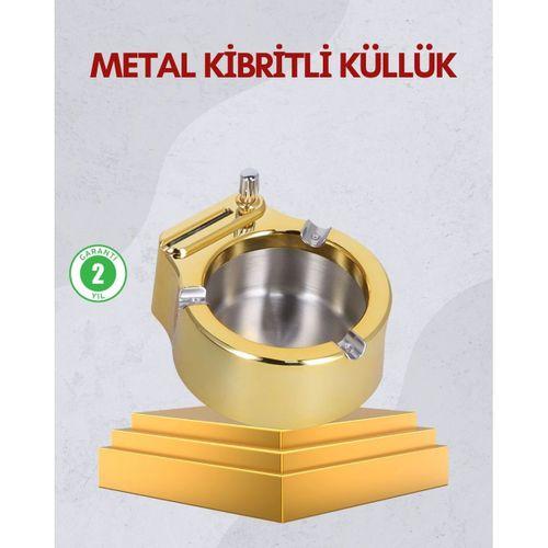 Paslanmaz Çelik Küllük Çakmaklı Masa Üstü Kullanım