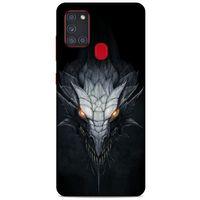Samsung Galaxy A21s Kılıf Dragons (13) Silikon Kap Gri Ejderha